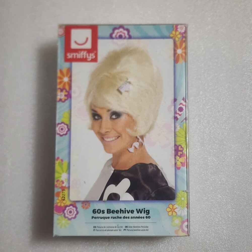 Smiffys 60s Beehive Wig 42273 Short Blonde One Size Adult New Dress Up Halloween